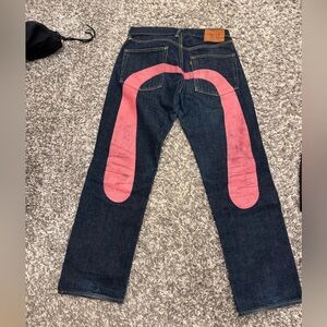 Evisu Jeans with Pink Design